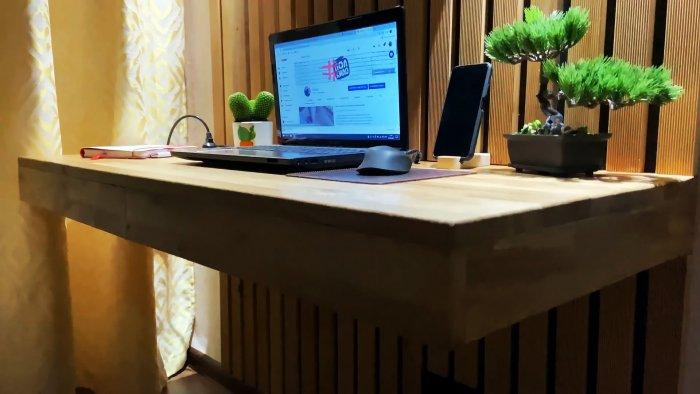 Как изготовить парящий компьютерный стол - удобная мебель и экономия средств