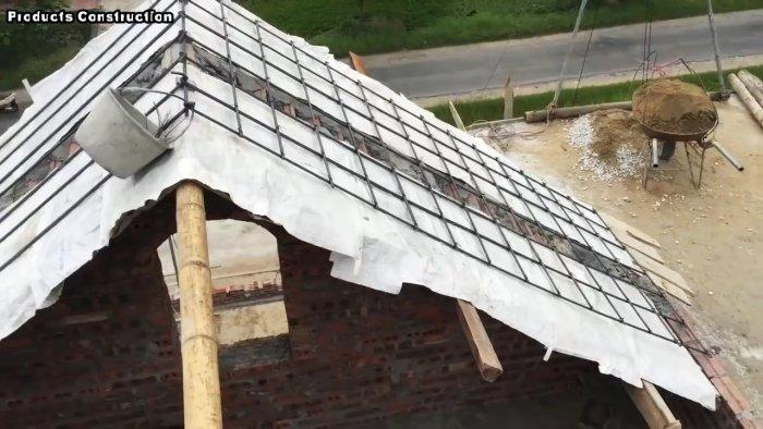 Как построить бетонную крышу без применения механических средств