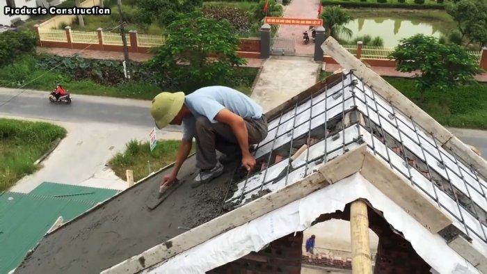 Как построить бетонную крышу без механических приспособлений