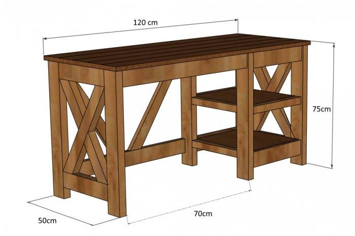 Как сделать компьютерный стол из массива дерева