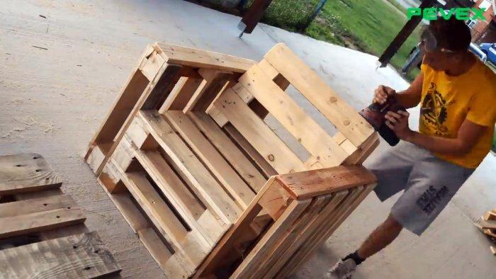 Как сделать садовую мебель из поддонов